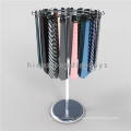 New Metal Chroming Zinc 360 Degree Floor Standing 20 Hooks Single Tier Spinner Tie Rack Display